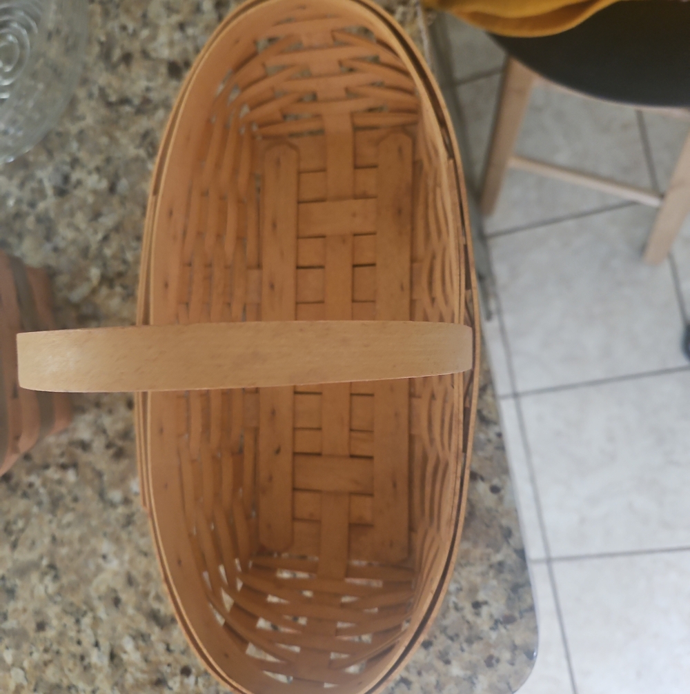Longaberger Natural Brown Woven Handled Basket - Home Accents